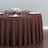 Bargain 120 In. Round Polyester Tablecloth Chocolate