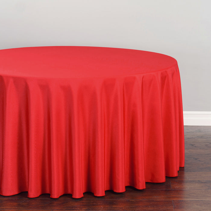 Bargain 108 in. Round Polyester Tablecloth Red