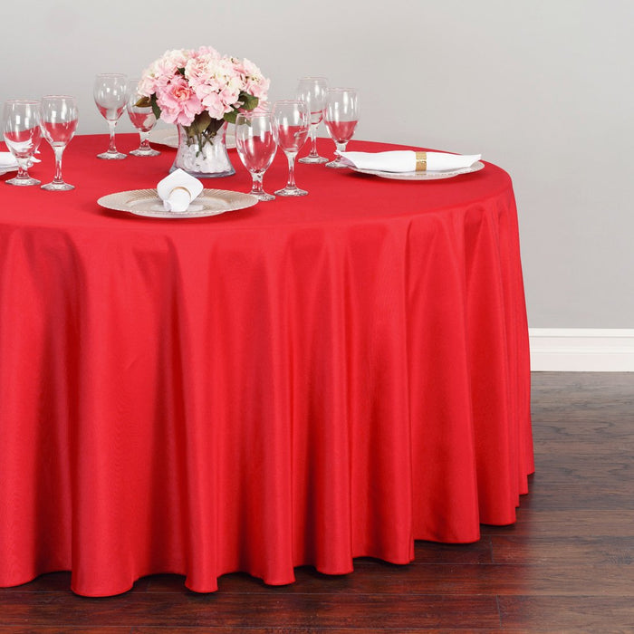 120 in. Round Polyester Tablecloth Red