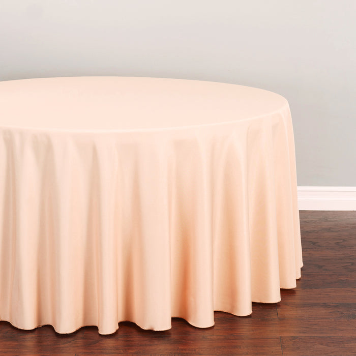 Bargain 108 in. Round Polyester Tablecloth Peach
