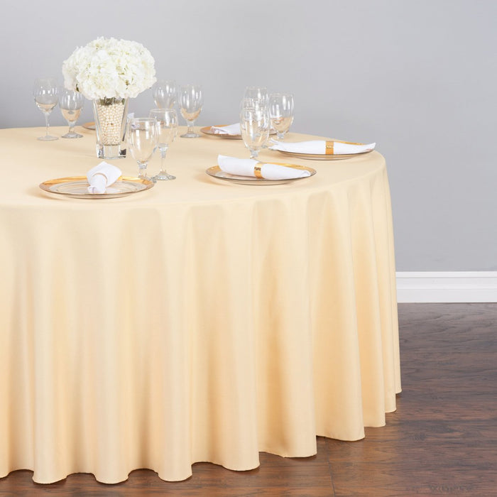 120 in. Round Polyester Tablecloth Cantaloupe