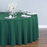 Bargain 132 In. Round Polyester Tablecloth Hunter Green