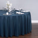 120 in. Round Polyester Tablecloth Navy Blue