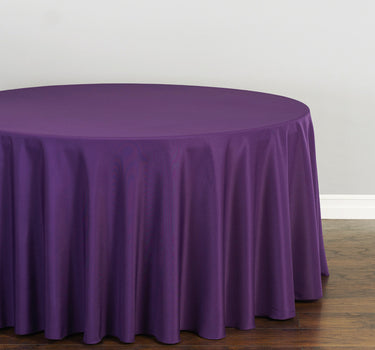 Bargain 108 In. Round Polyester Tablecloth Purple