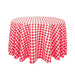 Bargain 108 In. Round Polyester Tablecloth Red & White Checkered