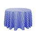 108 in. Round Polyester Tablecloth Blue & White Checkered