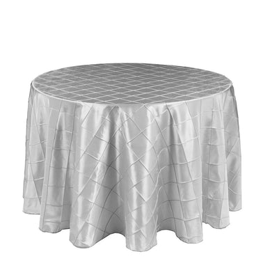 Bargain 108 in. Round Pintuck Tablecloth Chocolate