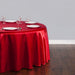 108 in. Round Satin Tablecloth Red