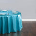 118 in. Round Satin Tablecloth Turquoise