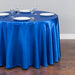 108 in. Round Satin Tablecloth Royal Blue