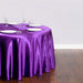 118 in. Round Satin Tablecloth Purple