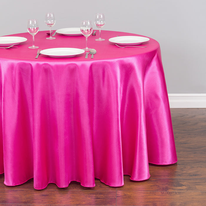 108 in. Round Satin Tablecloth (28 Colors)