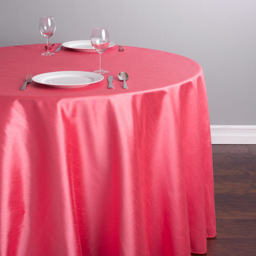 108 in. Round Shantung Silk Tablecloth Coral