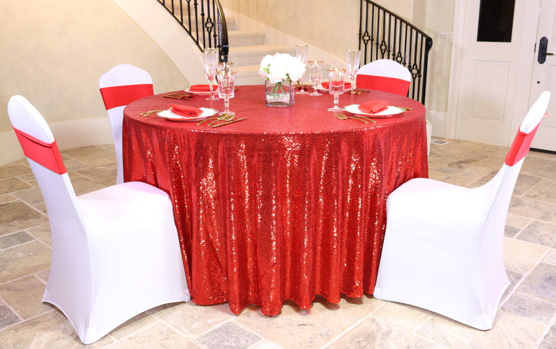 120 in. Round Sequin Tablecloth (9 Colors)