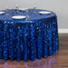 120 in. Round Payette Sequin Tablecloth Royal Blue