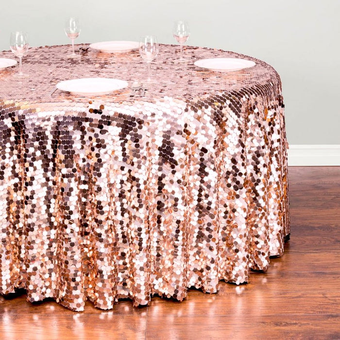 120 in. Round Payette Sequin Tablecloth (7 Colors)