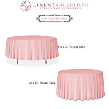 120 In. Round Polyester Tablecloth (20 Colors)