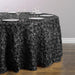 130 in. Round Rosette Satin Tablecloth Black