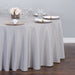 Bargain 120 In. Round Polyester Tablecloth Silver