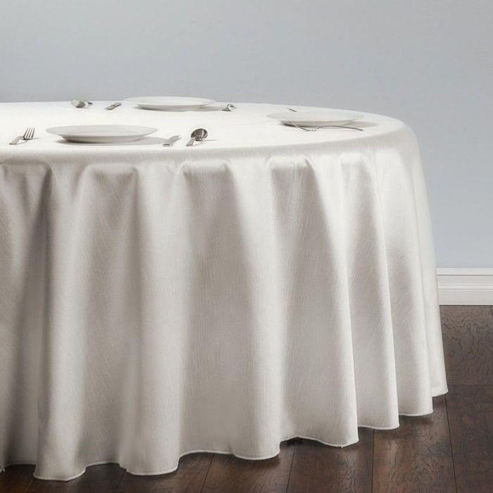118 in. Round Shantung Silk Tablecloth Ivory