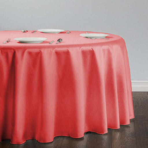 118 in. Round Shantung Silk Tablecloth Coral