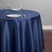 118 in. Round Shantung Silk Tablecloth Navy Blue