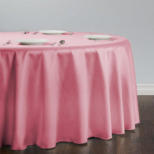118 in. Round Shantung Silk Tablecloth Pink