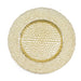 Gold Alligator Glass Charger Plate 4/Pack