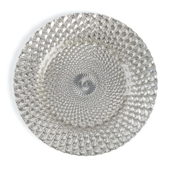 Silver Athena Glass Charger Plate 4/Pack