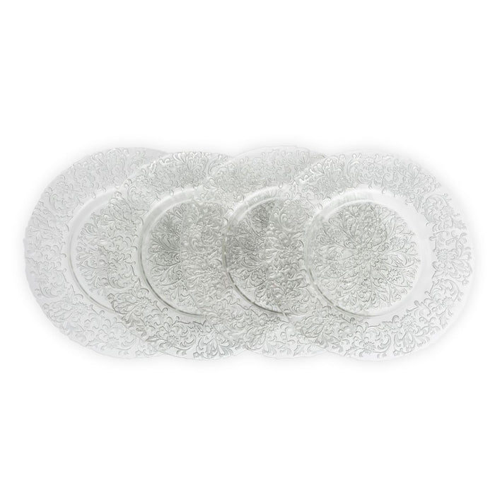Baroque Glass Charger Plate 4/Pack (2 Colors)