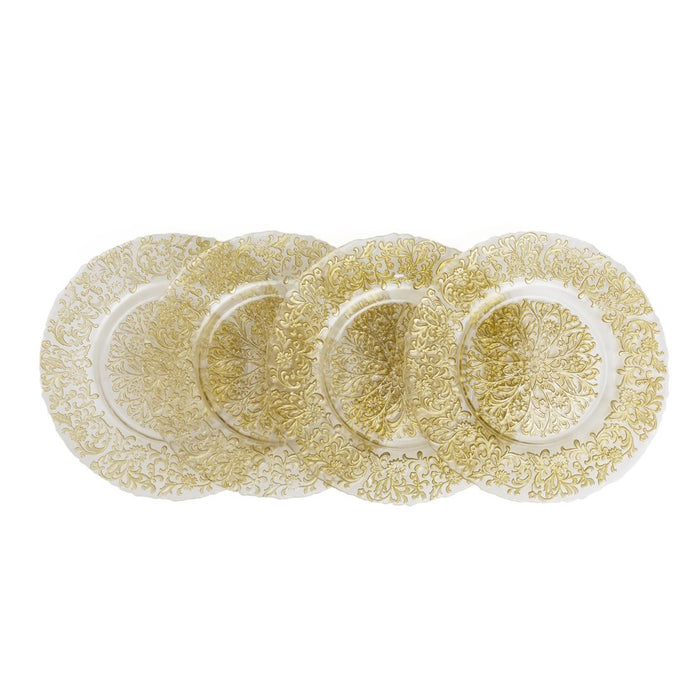 Baroque Glass Charger Plate 4/Pack (2 Colors)