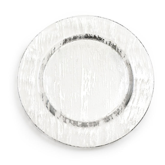 Metallic Brushed Glass Charger Plate 4/Pack (2 Colors)