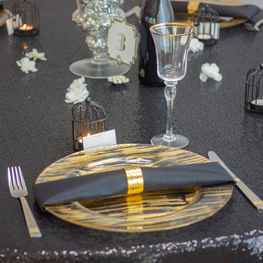 Metallic Brushed Glass Charger Plate 4/Pack (2 Colors)