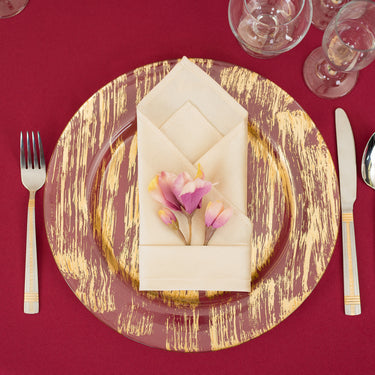 Metallic Brushed Glass Charger Plate 4/Pack (2 Colors)