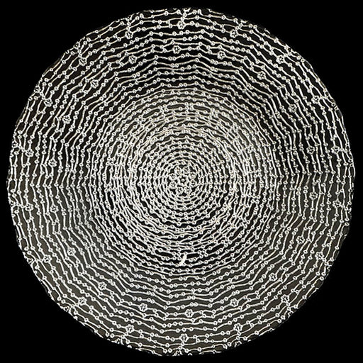 13 in. Beaded Web Glass Charger Plate Silver 4/Pack