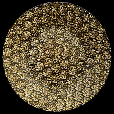 13 in. Camellia Blossom Glass Charger Plate Gold 4/Pack