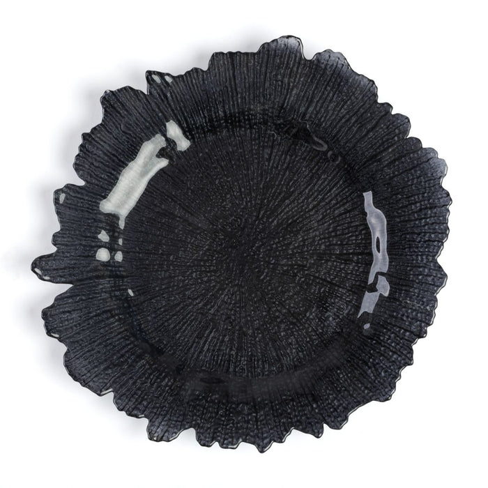 Black Coral Glass Charger Plate 4/Pack