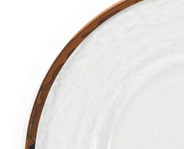 Rimmed Round Glass Charger Plate 4/Pack (3 Colors)