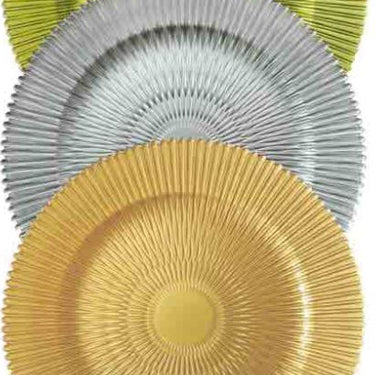 Sunburst Glass Charger Plate 4/Pack, (4 colors)