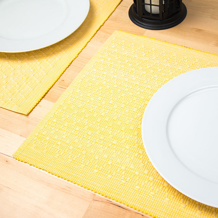 13 X 18 in. Cotton Ribbed Placemats 4/Pack (3 Patterns)