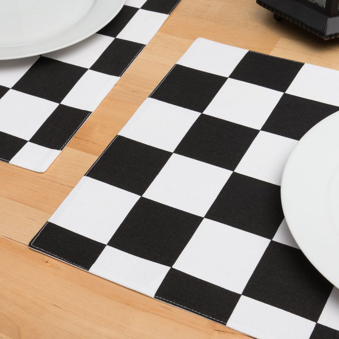 13 X 19 in. Checker Board Cotton Placemats 4/Pack (4 Colors)