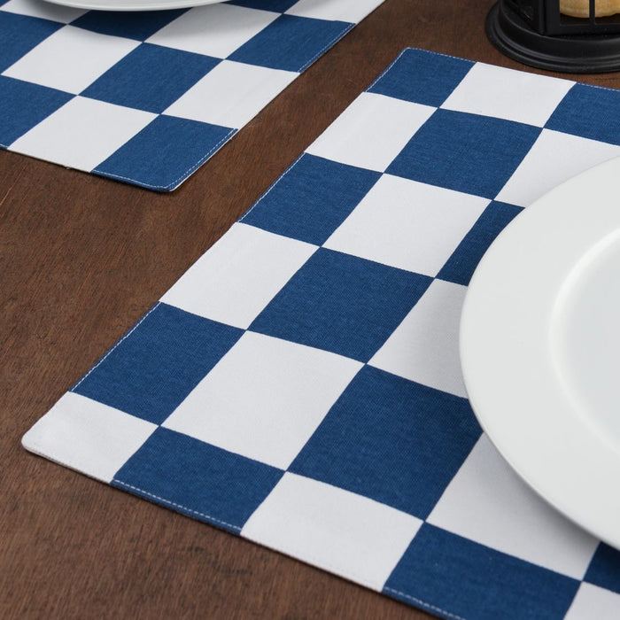 13 X 19 in. Checker Board Cotton Placemats 4/Pack (4 Colors)