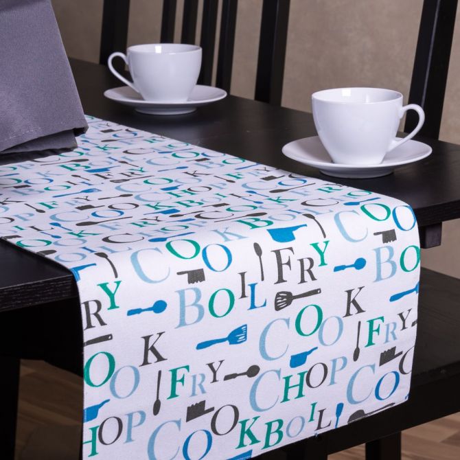13 X 90 in. Chef Print Cotton Table Runner (3 Colors)
