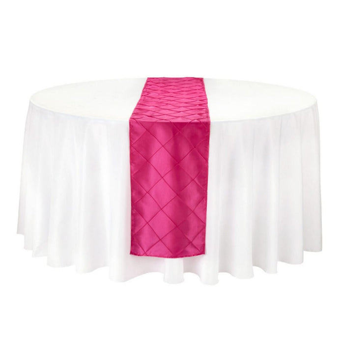 Bargain 14 X 108 in. Pintuck Table Runner Fuchsia