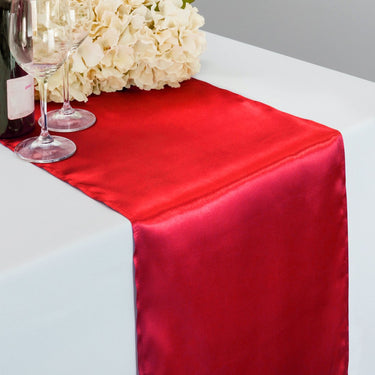 Bargain 14 x 108 in. Satin Table Runner Red