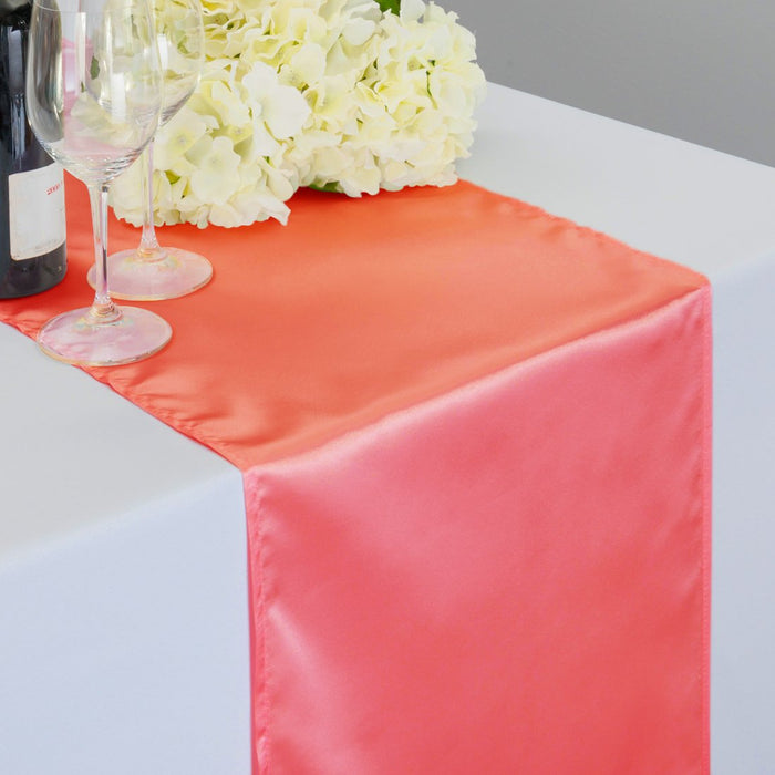 14 X 108 in. Satin Table Runner - Coral