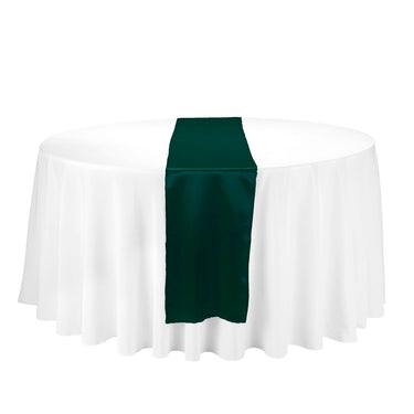 Bargain 14 x 108 in. Satin Table Runner Hunter Green