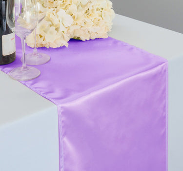 14 x 108 in. Satin Table Runner Lavender