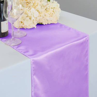 14 x 108 in. Satin Table Runner Lavender