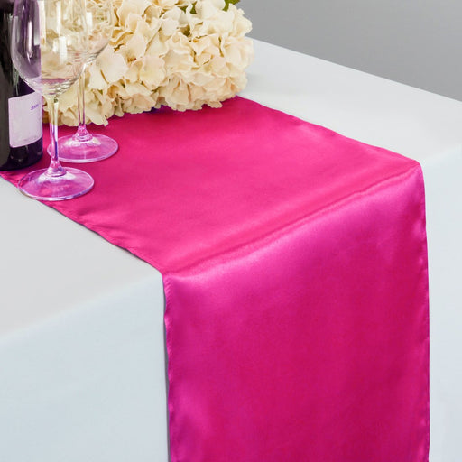 14 x 108 in. Satin Table Runner Fuchsia